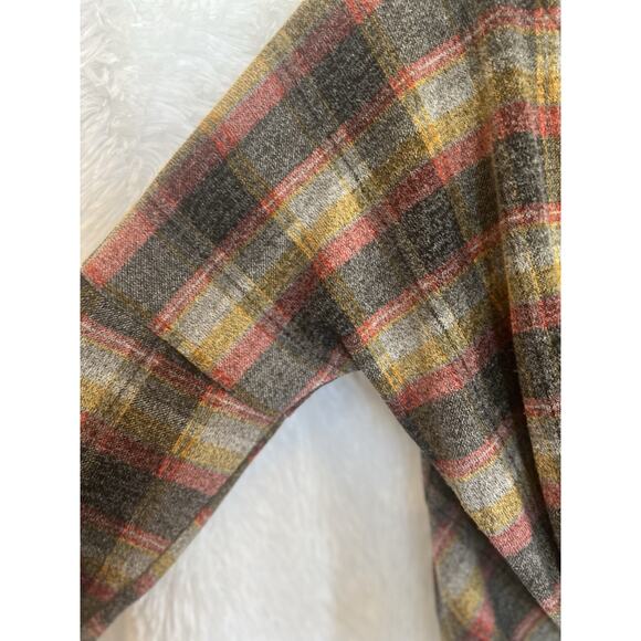 Fantastic Fawn Womens Plaid Boho Criss Cross Top Size M Grunge Indie Western - Picture 5 of 11